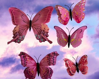 Assorted Fairy Pink Schmetterling Haarspangen