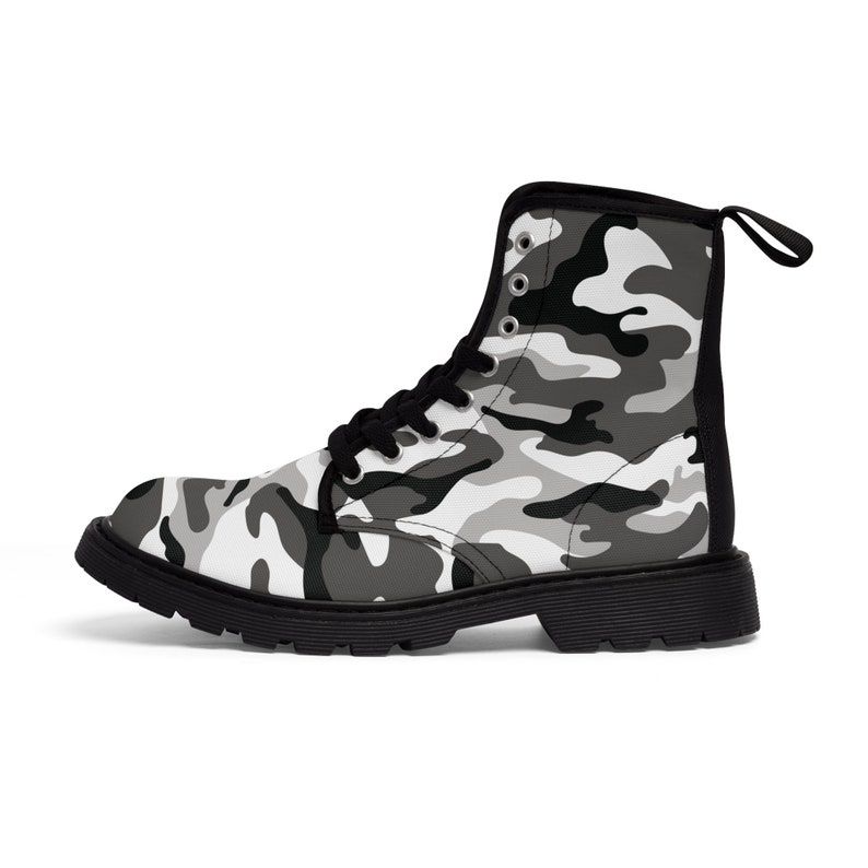Men's Camouflage Nylon Canvas Boots Breathable & Comfortable Footwear US Sizes 7-10.5 with Rubber Sole image 5