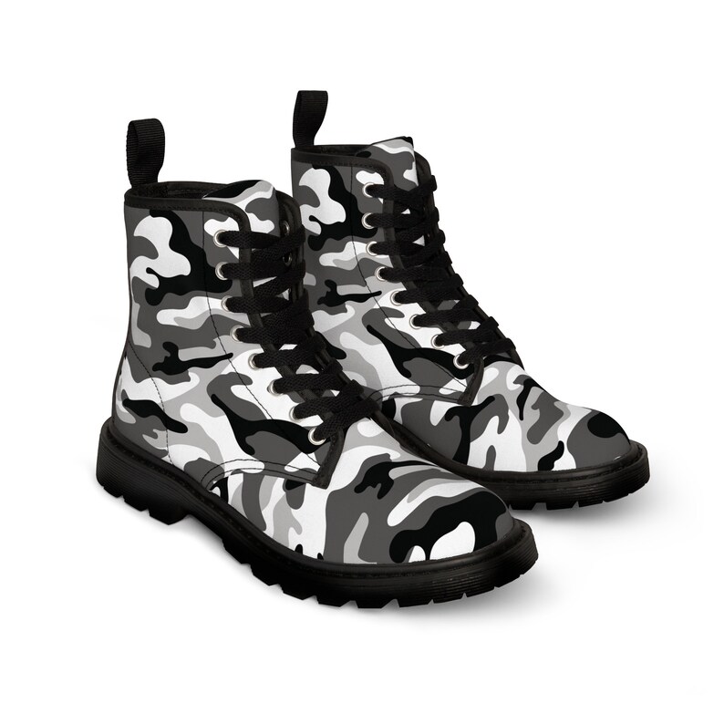 Men's Camouflage Nylon Canvas Boots Breathable & Comfortable Footwear US Sizes 7-10.5 with Rubber Sole image 1
