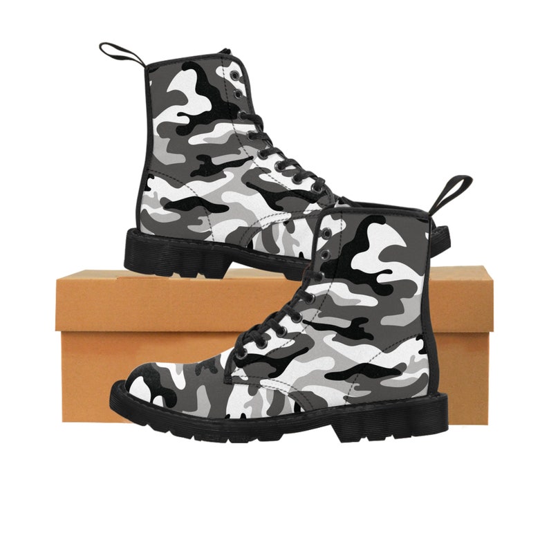 Men's Camouflage Nylon Canvas Boots Breathable & Comfortable Footwear US Sizes 7-10.5 with Rubber Sole image 2