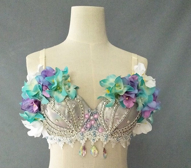 Mermaid Bra, Mermaid Costume, Mermaid top, Mermaid rave top