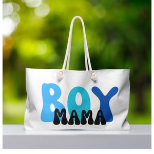 Weekender Boy Mama Bag, Gift for her, Mother&#39;s day gift, New mom bag, Mom tote bag, Boy mama gift, On the go bag, Sports boy tote bag,