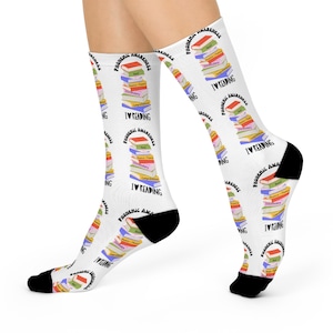 Phonemic awareness socks, Cushioned Crew Socks, gift for her, new grad gift, I love reading socks, vocabulary and comprehension socks,