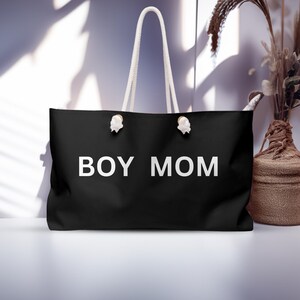 Boy mom tote bag, Mom Weekender Bag, gift for her, oversized tote bag, mother&#39;s day gift, New mom gift, baby shower gift, New boy mom tote,