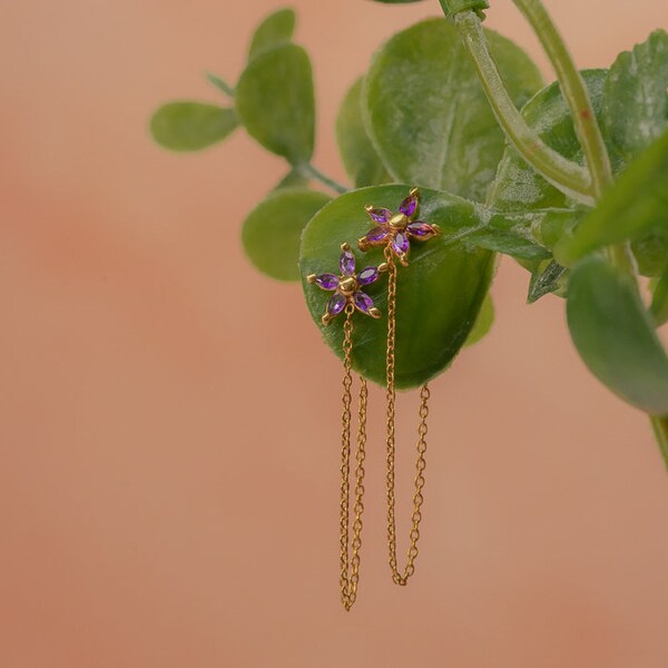 Pendientes de aro de cadena Lignum Vitae