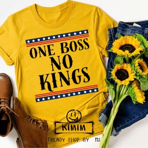 One Boss No Kings PNG: Anti Authority Rebel Quote Worker Humor Protest Statement png Bold Typography Design (Digital Download)