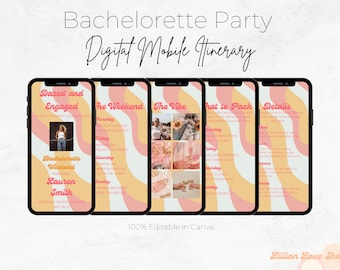 Bachelorette Party Itinerary | Customizable Weekend Itinerary - Canva | Bachelorette Party Planner