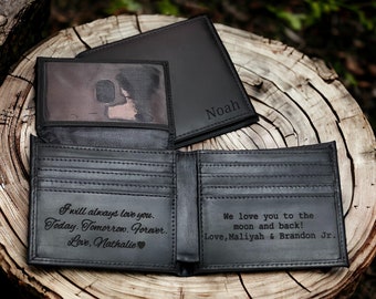 Anniversary Gift for Him,Personalized Wallet,Mens Wallet,Engraved Wallet,Leather Wallet,Custom Wallet,Boyfriend Gift for Men,Gift for Dad