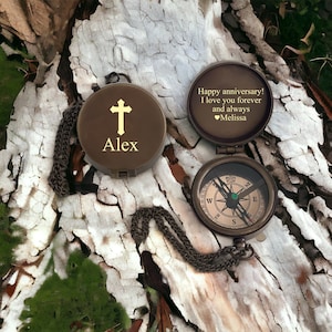 Personalized Engraved Working Compass with Custom Handwriting, Gift for Men Anniversary, Gifts for Dad Birthday,Father's Day gift for him image 2