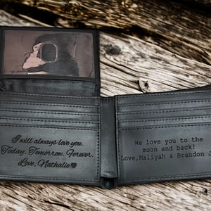 Handwriting Wallet,Father's Day Gift for him,Personalized Wallet Men,Leather Wallet For Men,Handwriting Gift For Boyfriend,Engraved Wallet image 10