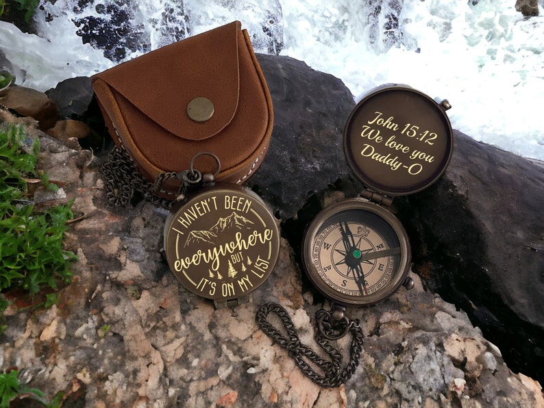 Personalized Engraved Working Compass with Custom Handwriting, Gift for Men Anniversary, Gifts for Dad Birthday,Father's Day gift for him image 6