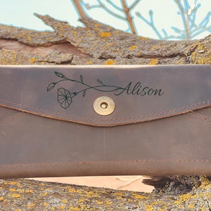 Women Leather Wallet • Gift for Mom • Leather Wallet For Women • Leather Purse Zipper • Womens Wallet Leather • Personalized Leather Clutch