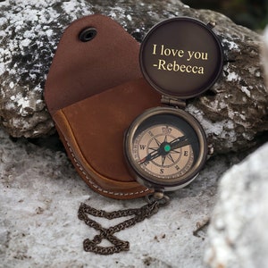 Personalized Engraved Working Compass with Custom Handwriting, Gift for Men Anniversary, Gifts for Dad Birthday,Father's Day gift for him image 5