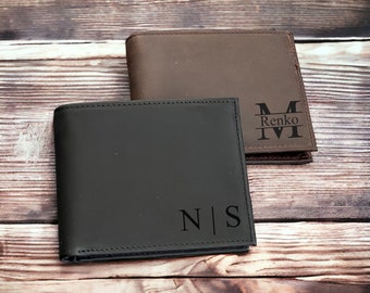 Personalized Leather RFID Wallet, Engraved Genuine Leather Custom Wallet, Anniversary Gift For Him, Husband, Boyfriend, Men, Father, Dad