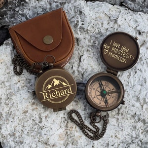 Personalized Engraved Working Compass with Custom Handwriting, Gift for Men Anniversary, Gifts for Dad Birthday,Father's Day gift for him image 4