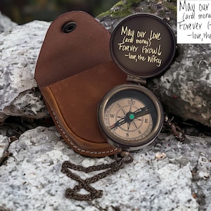 Personalized Engraved Working Compass with Custom Handwriting, Gift for Men Anniversary, Gifts for Dad Birthday,Father's Day gift for him image 10
