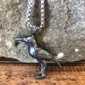 Raven pendant necklace