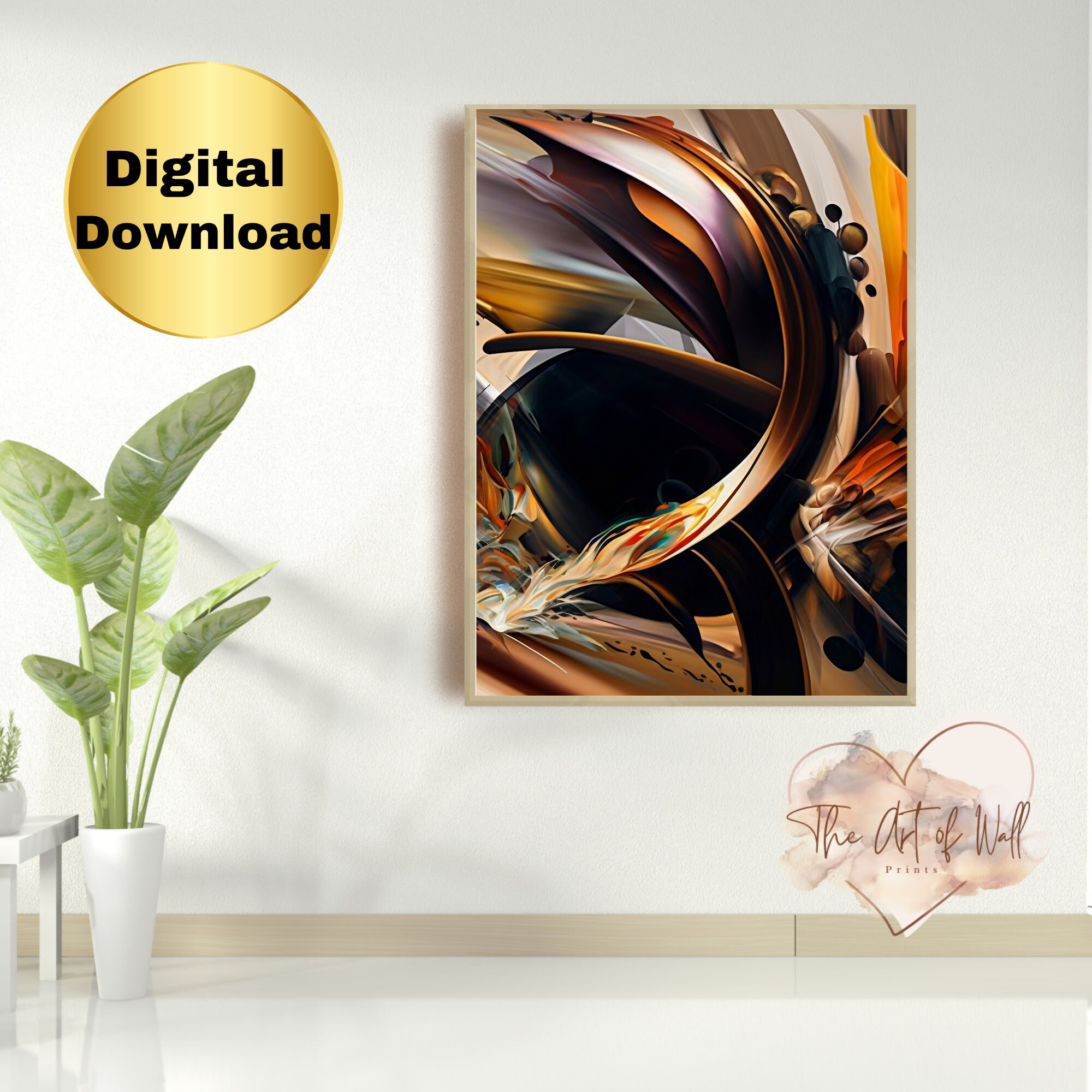 Harmony in Abstraction: Printable Modern Wall Art Immediate Digital ...