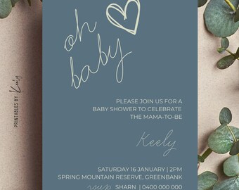 Baby shower invitation | Facebook event cover | Neutral baby shower | Baby shower invite | Baby boy | Baby girl | Printable digital download