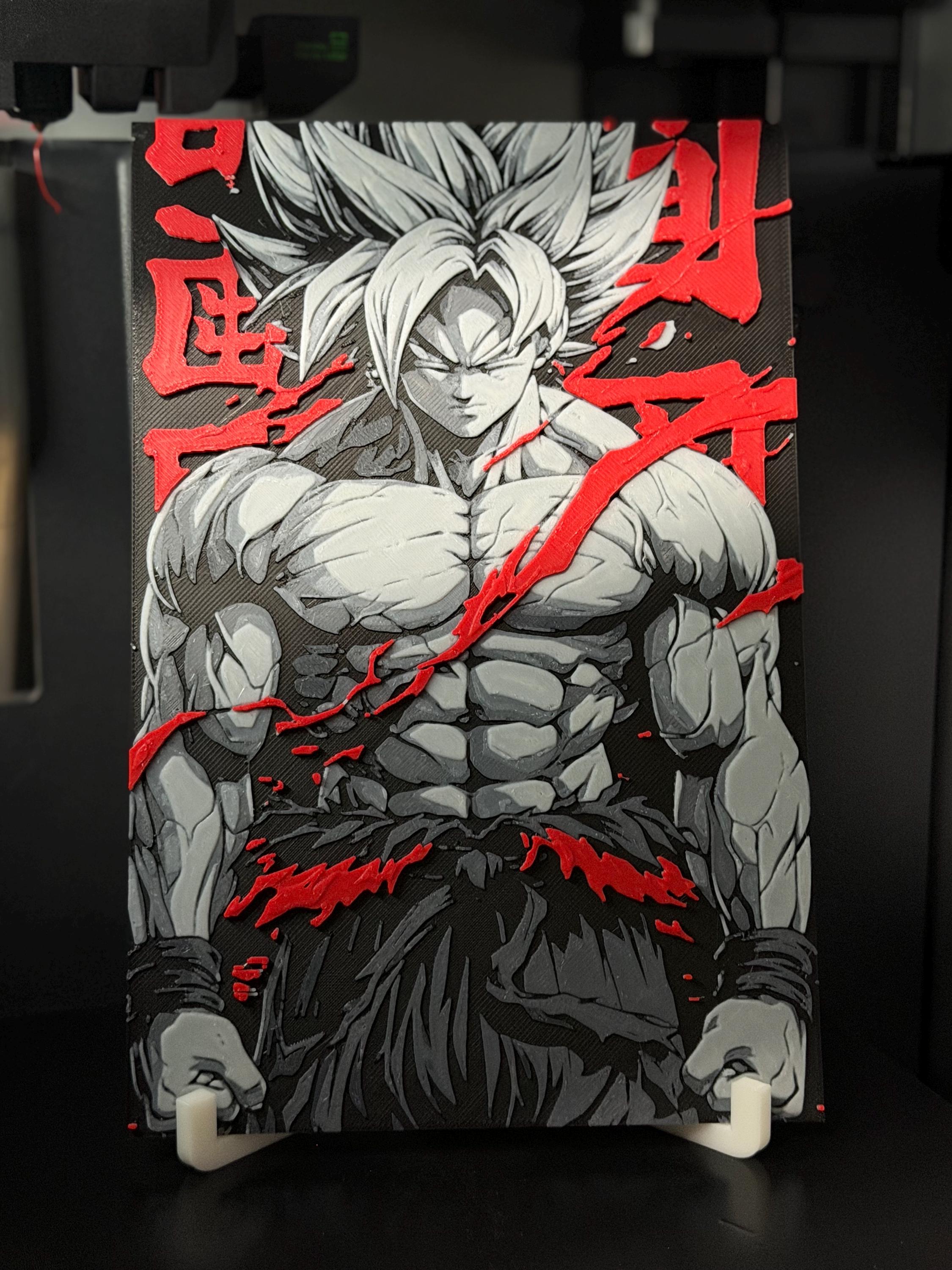 Super Saiyan Goku Dragon Ball Z Wall Art | Goku Wall Decor | 3D Printed ...