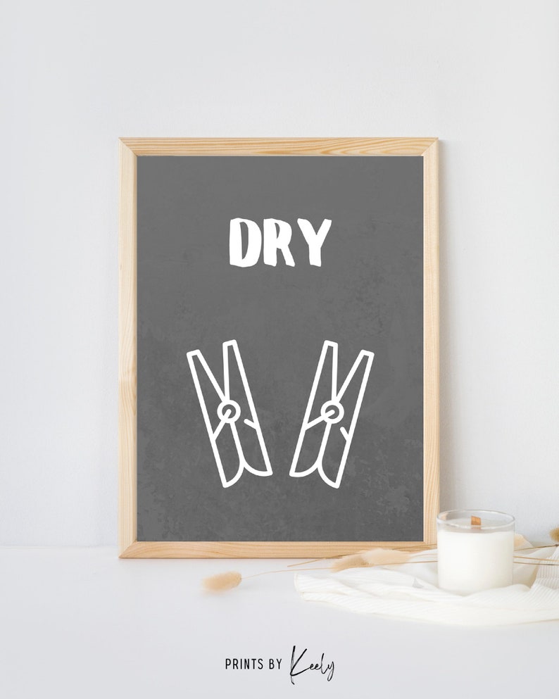 Laundry Wall Art Laundry Room Decor Laundry Print Wash Dry Fold Repeat