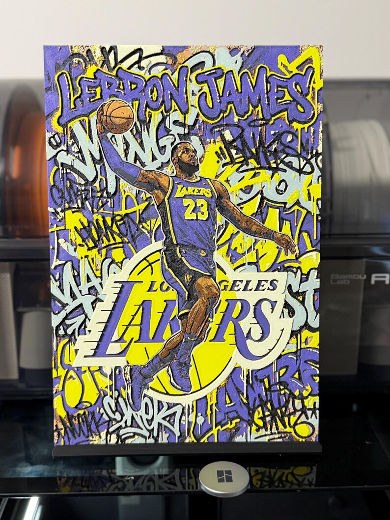 Lebron Lettering Lebron James Wall Art | NBA Basketball Wall Decor | 3D Printed Layered ...