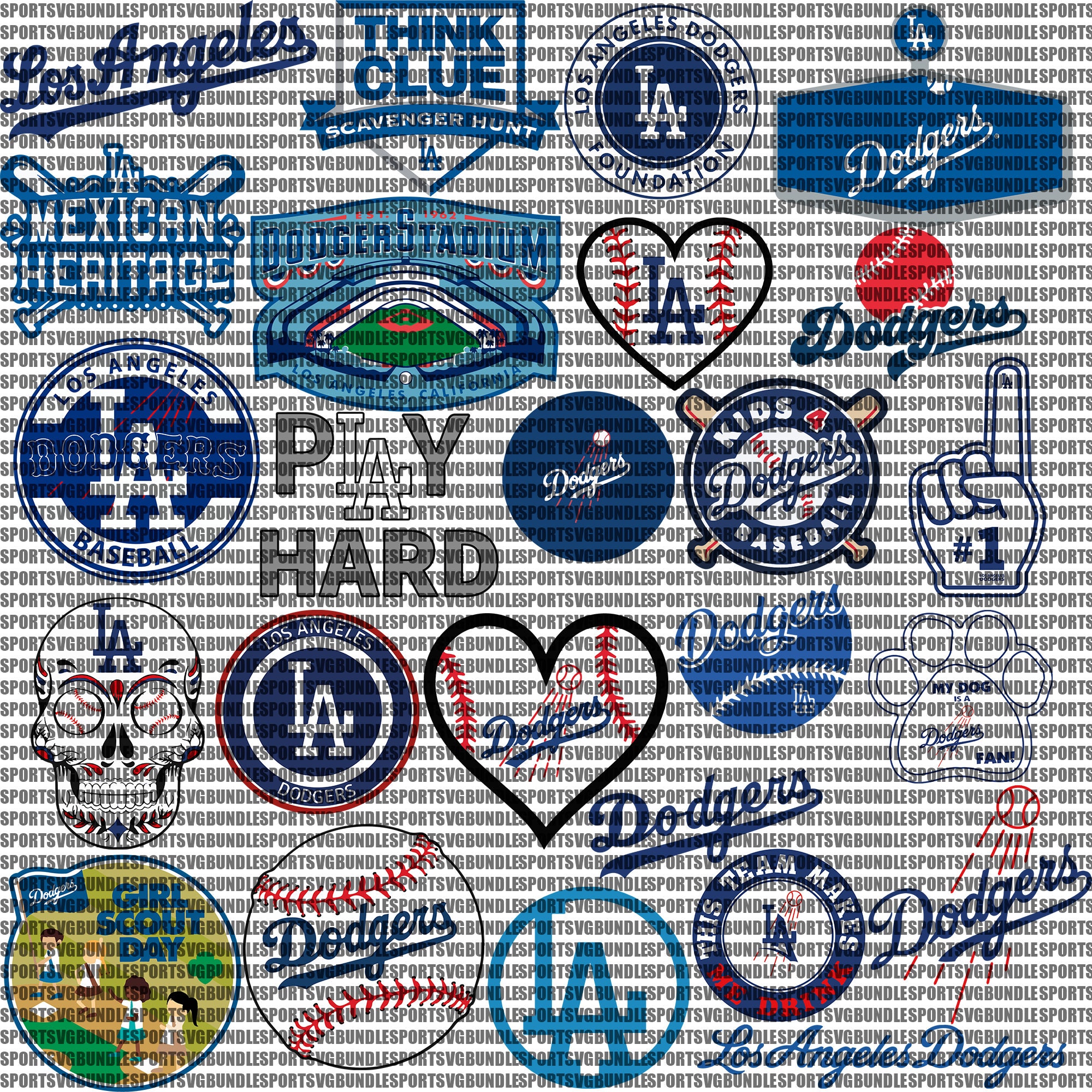 Los Angeles Dodgers SVG Files, Cricut, Silhouette Studio, Digital Cut Files, New Jersey