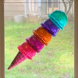 Resin Ice Cream Cone Wall Hanging: Transparent Acrylic Art