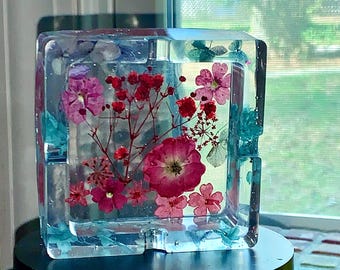 Floral Resin Ashtray Real Pressed Dried Flowers Handmade Ready to Go or Made to Order