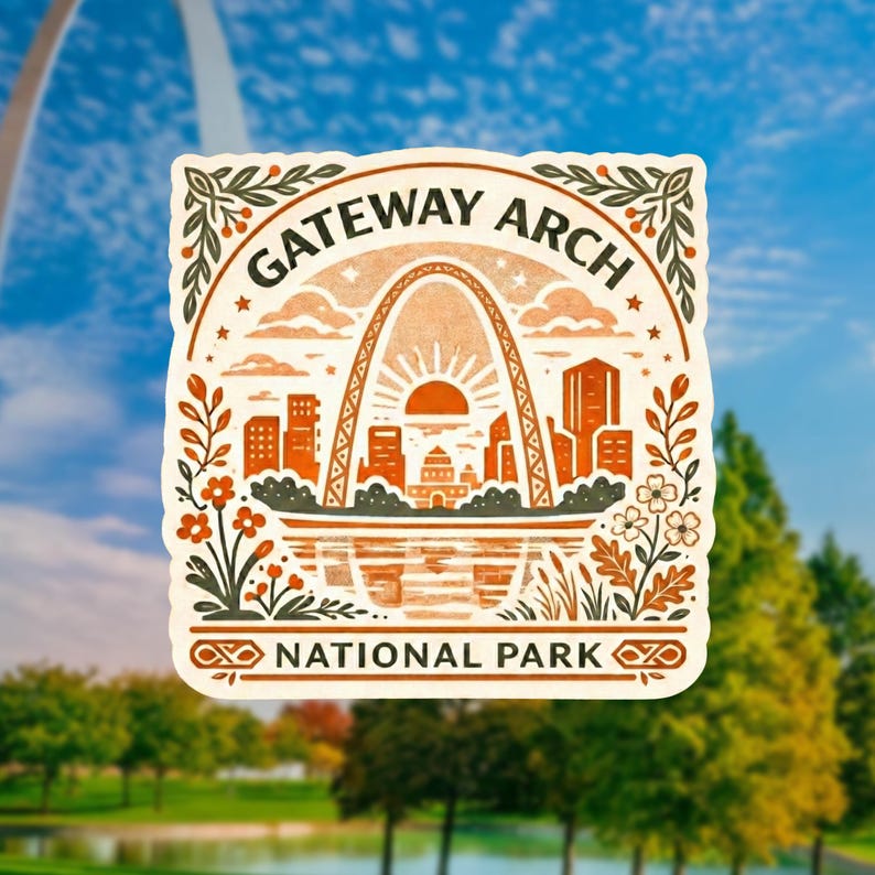 Gateway Arch Sticker: Boho St. Louis National Park Vinyl Decal ...