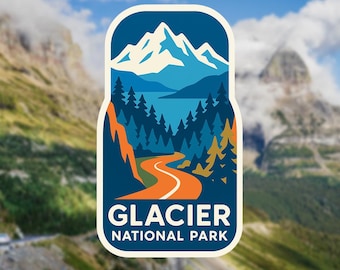 Glacier National Park Sticker - Montana Travel Souvenir, Going-to-the-Sun Road Hiking Decal, Waterproof Vinyl Nature Gift