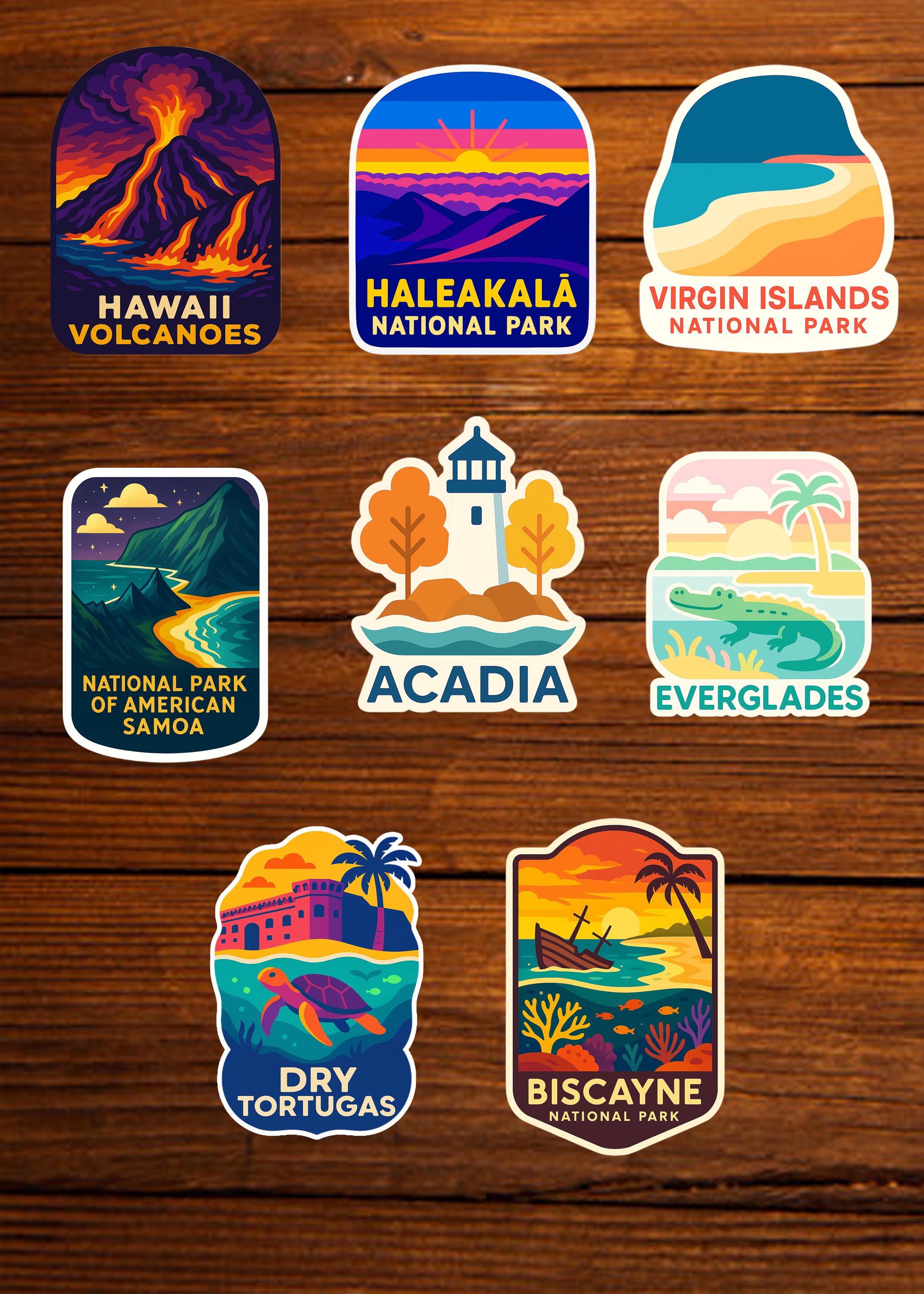 National Park Sticker Set - 63 Parks, U.S. Travel Souvenir, Waterproof ...