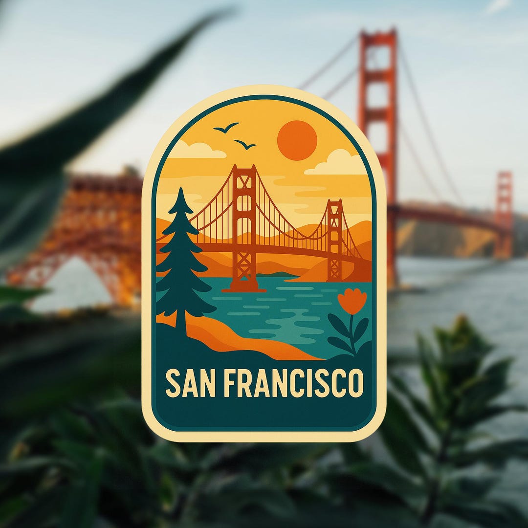 Sf Sticker San Francisco Sticker, Golden Gate Bridge Sticker, California ...