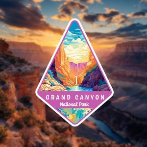 Grand Canyon National Park Flower Petal Diamond Sticker, National Park Stickers, Travel Stickers, Vinyl Sticker, Collection