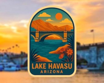 Lake Havasu Sticker: Retro Arizona Travel Decal, Waterproof Vinyl