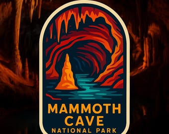 Mammoth Cave National Park Sticker – Retro Vinyl Cave Decal | Kentucky National Park Gift, Waterproof Hiking Adventure Sticker, Nature Trave