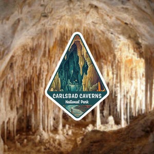 Carlsbad Caverns National Park Flower Petal Diamond Sticker, National Park Stickers, Travel Stickers, Vinyl Sticker, Floral Stickers