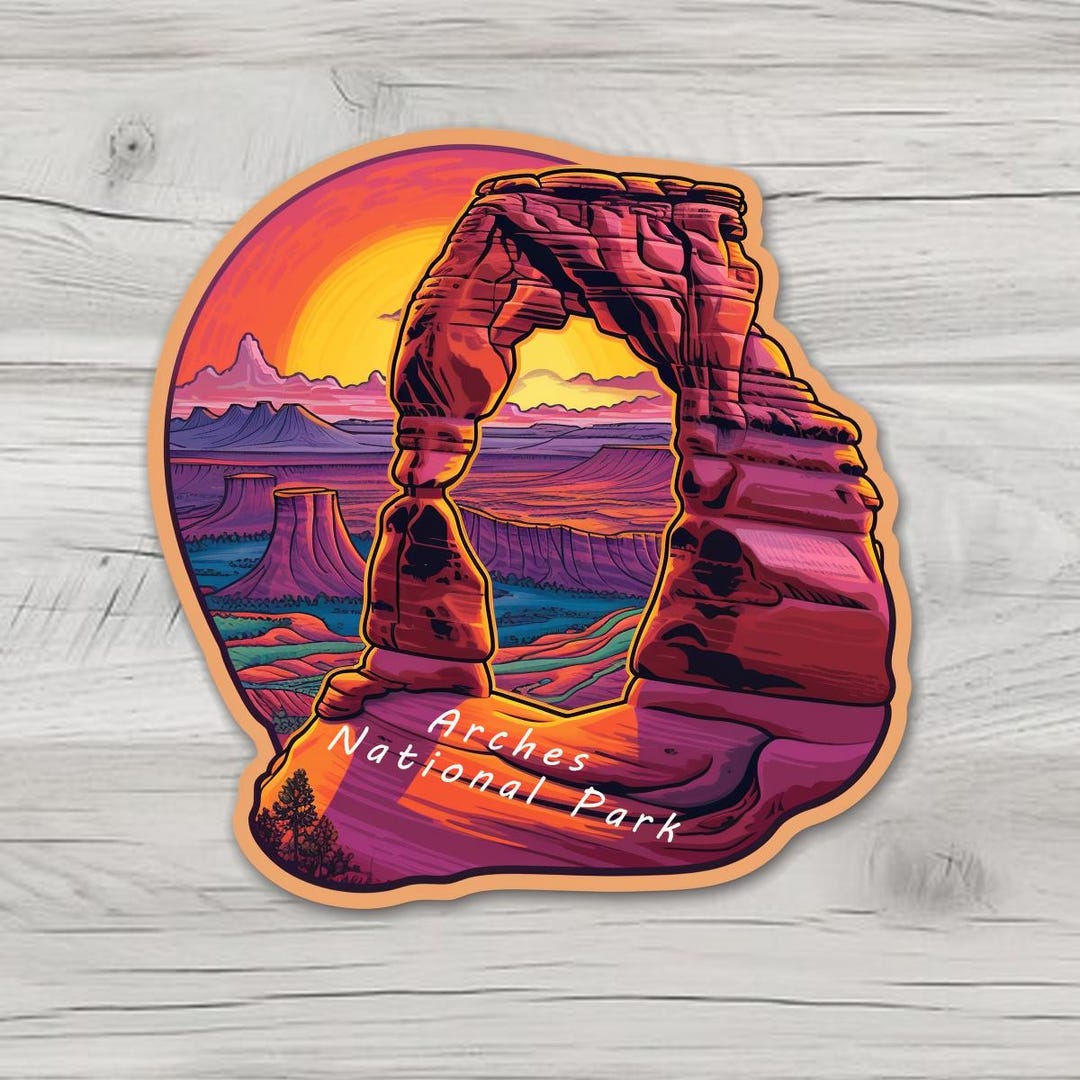 Arches National Park Sticker - Utah Travel Souvenir, Delicate Arch ...