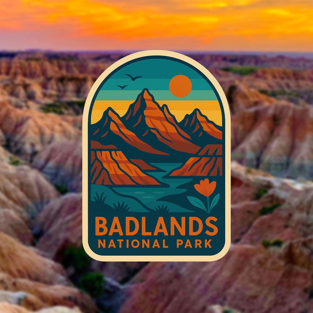 Badlands National Park Sticker: Retro South Dakota Vinyl Decal - Etsy