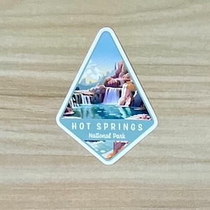 Hot Springs National Park Flower Petal Diamond Sticker, National Park Stickers, Travel Stickers, Laptop Decal, Vinyl Sticker, Floral Sticker