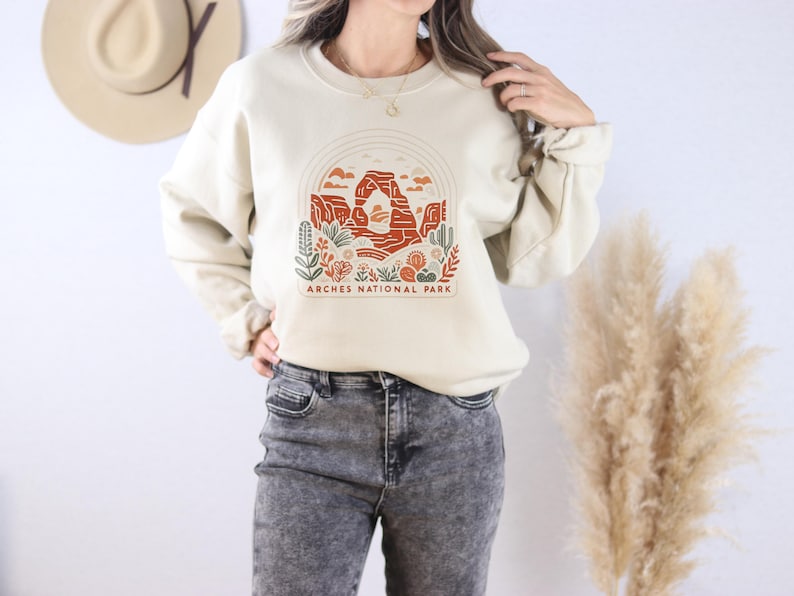 Arches National Park Boho Moab Utah Crewneck Unisex Sweatshirt image 10