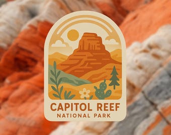 Capitol Reef National Park in Utah has an excellent welcome sign Stock