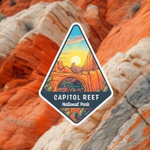 Capitol Reef National Park Flower Petal Diamond Sticker, National Park Stickers, Travel Stickers, Vinyl Sticker, Floral Stickers