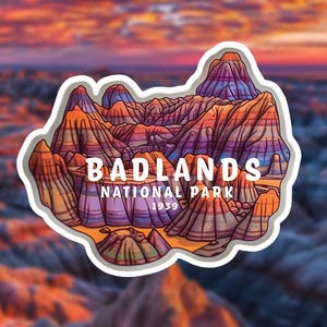 Badlands National Park Sticker - South Dakota Travel Souvenir, Notch Trail Hiking Decal, Waterproof Vinyl Nature Gift
