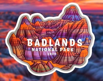 Badlands National Park Sticker - South Dakota Travel Souvenir, Notch Trail Hiking Decal, Waterproof Vinyl Nature Gift