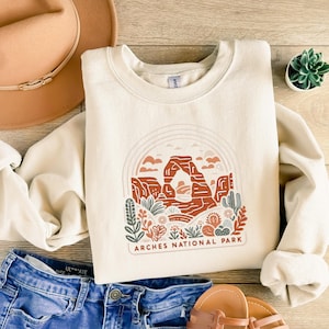 Arches National Park Boho Moab Utah Crewneck Unisex Sweatshirt image 1