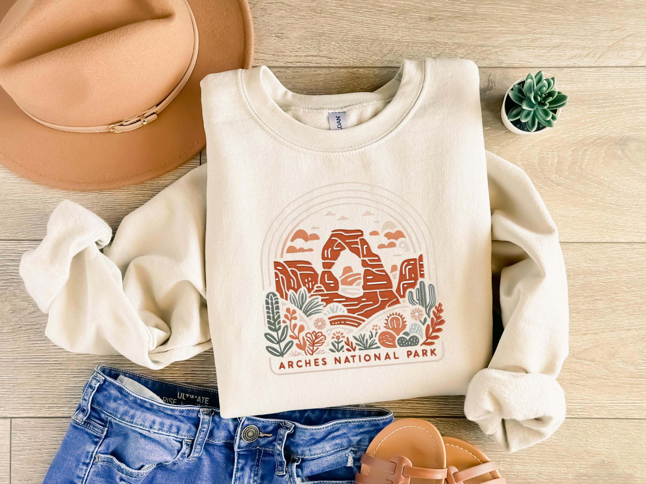 Arches National Park Boho Moab Utah Crewneck Unisex Sweatshirt