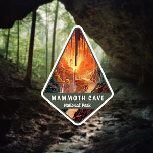 Mammoth Cave National Park Flower Petal Diamond Sticker, National Park Stickers, Travel Stickers, Vinyl Sticker, Floral Stickers, Collection