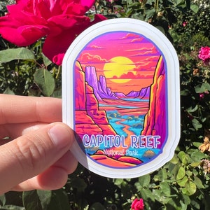 Capitol Reef National Park Sticker, Grand Teton Sticker, Travel Stickers, Waterproof Vinyl Sticker, uv resistant decal, 3 sizes,