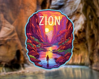 Zion National Park Sticker, National Park Stickers, Travel Stickers, Laptop Decal, Vinyl Sticker, Vinyl Decal, Floral Stickers